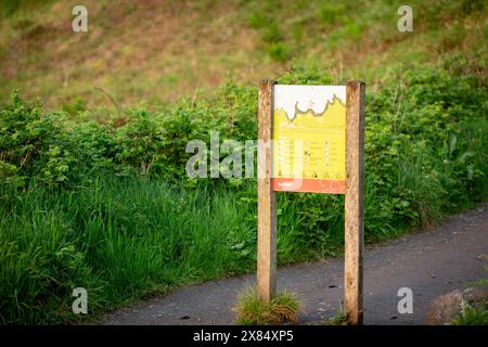 Das Kartenschild am Giant's Causeway in Nordirland Stockfoto