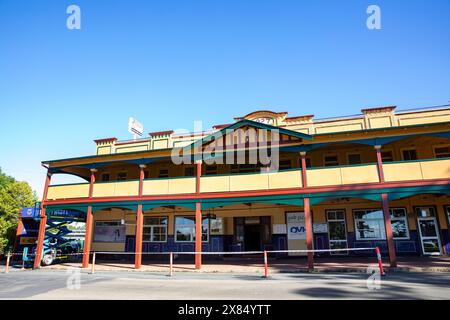 Urunga ist eine Küstenstadt südlich von Coffs Harbour an der Ostküste Australiens, erbaut im Jahr 1927 ist der lokale Pub The Ocean View Hotel, NSW, Australien Stockfoto