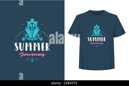 Sommerzitat oder Spruch kann für T-Shirt, Becher, Grußkarte, Fotoüberzüge, Dekordrucke und Poster verwendet werden. Botschaft der Sommerreise, Vektorillustrat Stock Vektor
