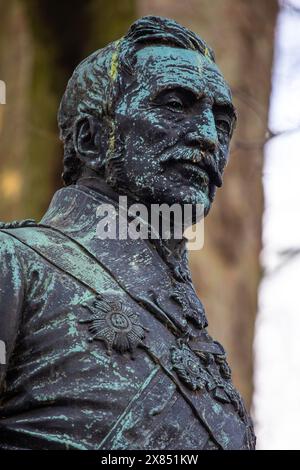 London, Großbritannien - 19. Februar 2024: Statue des Feldmarschalls John Fox Burgoyne, am Waterloo Place in London, Großbritannien. Stockfoto