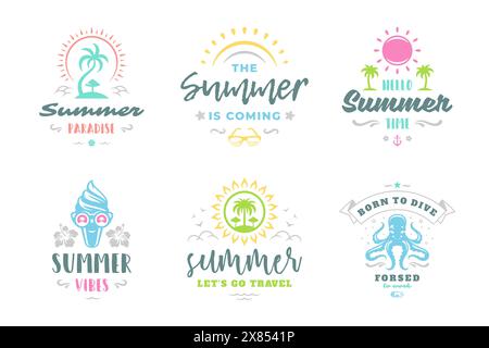Im Sommerurlaub Typografie inspirierende Zitate oder Sprüche Design für T-Shirts, Tassen, Grußkarten, Fotoüberzüge, Dekordrucke und Postervektor i Stock Vektor