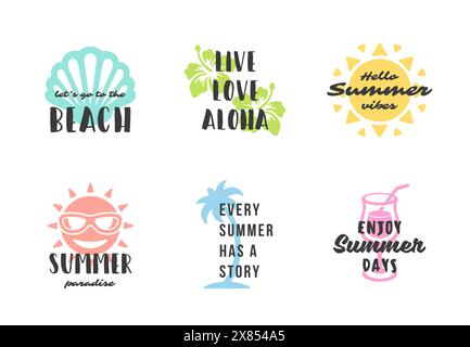 Im Sommerurlaub Typografie inspirierende Zitate oder Sprüche Design für T-Shirts, Tassen, Grußkarten, Fotoüberzüge, Dekordrucke und Postervektor i Stock Vektor