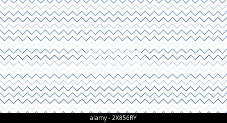 Nahtloses Zickzack-Muster. Textur der geometrischen Zickzack-Chevron-Linien. Nahtlose Vektordarstellung. Blauer Schmuck. Stock Vektor