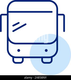 Netter Blick auf den Bus. Öffentlicher Nahverkehr. Symbol für Pixelperfekte, bearbeitbare Kontur Stock Vektor