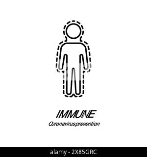 Immunsymbol-Vektor. Trendige Linie Immunsymbol aus der Coronavirus-Vorbeugungssammlung isoliert auf weißem Hintergrund. Stock Vektor
