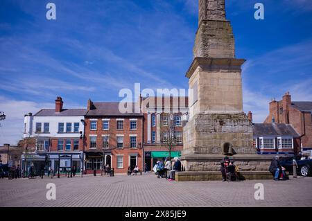 Der Hauptplatz in Ripon an einem nicht marktüblichen Tag Stockfoto