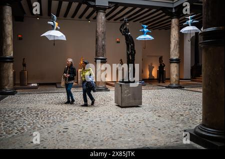 Das Pablo Gargallo Museum öffnet seine Pforten während des Internationalen Museumstages in Saragossa, Spanien, kostenlos Stockfoto