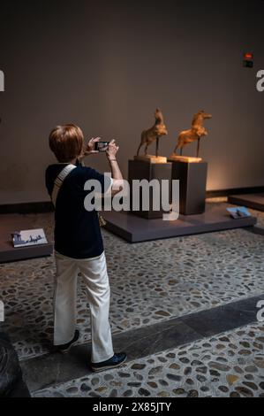 Das Pablo Gargallo Museum öffnet seine Pforten während des Internationalen Museumstages in Saragossa, Spanien, kostenlos Stockfoto