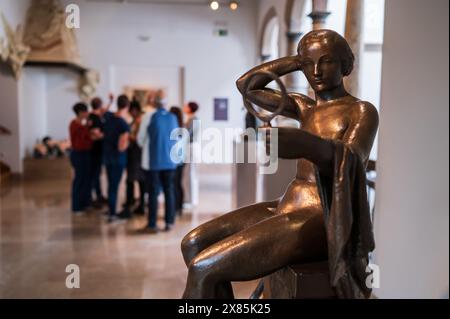 Das Pablo Gargallo Museum öffnet seine Pforten während des Internationalen Museumstages in Saragossa, Spanien, kostenlos Stockfoto