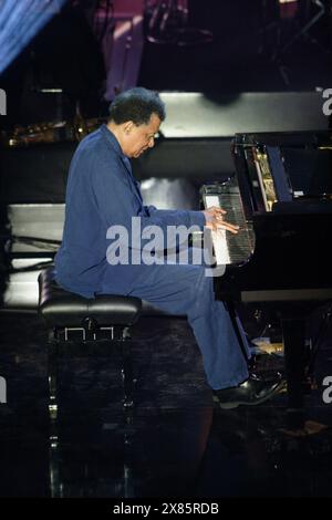 Grimme Preis Verleihung 2005, hier Abdullah Ibrahim am Flügel in Marl, Deutschland 2005. Stockfoto