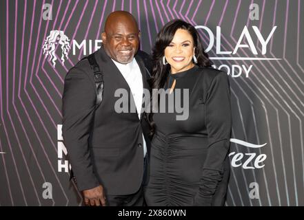 Atlanta, USA. Mai 2024. David Mann und Tamela Mann nehmen am 18. Mai 2024 an den 9. Jährlichen Black Music Honors im Cobb Energy Performing Arts Centre Teil. (Foto: Lawrence Cooper/SIPA USA) Credit: SIPA USA/Alamy Live News Stockfoto