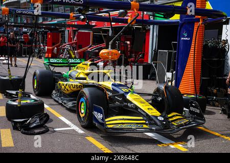 Die Ayrton Senna Tribut an das McLaren F1 Team MCL38 während des Formel 1 Grand Prix de, Monaco. , . Formel-1-Weltmeisterschaft vom 23. Bis 26. Mai 2024 auf dem Circuit de Monaco, in Monaco - Foto Florent Gooden/DPPI Credit: DPPI Media/Alamy Live News Stockfoto