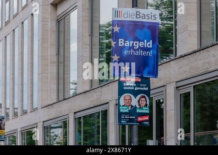 Bonn - 21. Mai 2024 : Ansicht der Wahlkampfplakate für die Europawahlen 2024 in Deutschland Stockfoto