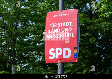 Bonn - 21. Mai 2024 : Ansicht eines politischen Wahlplakats der SPD Stockfoto