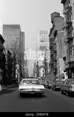 Straßenverkehr in New York, 1967. Straßenverkehr in New York, 1967. Stockfoto