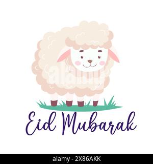 Eid al adha mubarak Schriftzug, Eid mubarak Illustration Stock Vektor