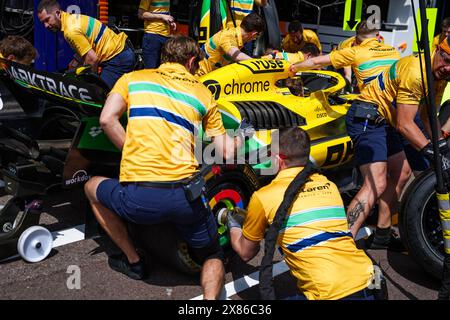 Die Ayrton Senna Tribut an das McLaren F1 Team MCL38 während des Formel 1 Grand Prix de Monaco 2024, 8. Runde der Formel 1 Weltmeisterschaft 2024 vom 23. Bis 26. Mai 2024 auf dem Circuit de Monaco in Monaco Stockfoto