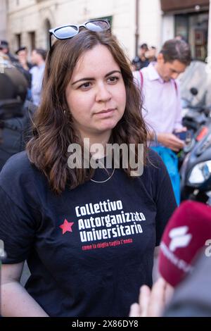 23. Mai 2024, Roma, RM, Italien: Eine Gruppe von Universitätsstudenten aus Neapel protestiert in der Nähe des Senatspalastes in Rom (Foto: © Matteo Nardone/Pacific Press via ZUMA Press Wire) NUR REDAKTIONELLE VERWENDUNG! Nicht für kommerzielle ZWECKE! Stockfoto