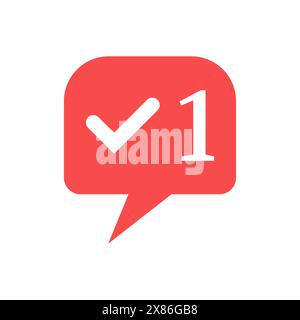 Benachrichtigung in sozialen Medien. Eine Prüfung. Vektorabbildung. Stock Vektor