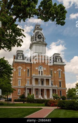 Hillsdale, Michigan - Central Hall am Hillsdale College, einer konservativen, christlichen Bildungseinrichtung. Stockfoto