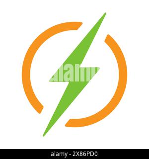 Blitzsymbol. Lightning-Symbol, Logo-Design in flachem Design. Stock Vektor