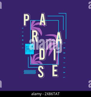 Postergrafik mit Typografie im Sommer mit Paradise Beach Vibe Stock Vektor