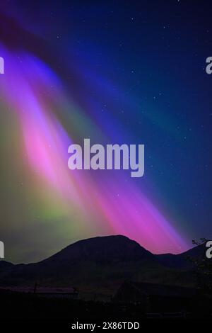 Aurora Borealis über Buttermere, Lake District, Großbritannien Stockfoto