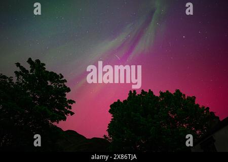 Aurora Borealis über Buttermere, Lake District, Großbritannien Stockfoto