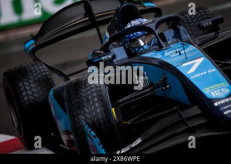 07 CRAWFORD Jak (usa), DAMS Lucas Oil, Dallara F2 2024, Action während der 5. Runde der FIA Formel 2 Meisterschaft 2024 vom 23. Bis 26. Mai 2024 auf dem Circuit de Monaco, in Monaco - Foto Eric Alonso / DPPI Stockfoto