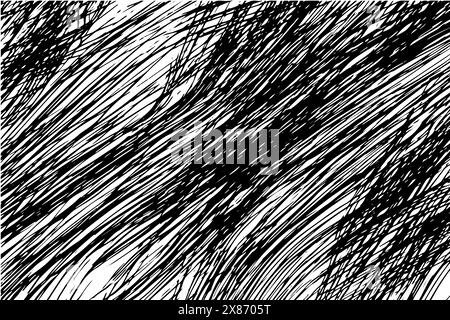 Scribble Grunge Textur. Abstraktes quadratisches Hintergrunddesign. Linienvektorzeichnung. Stock Vektor