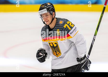 Ostrava, Tschechische Republik. Mai 2024. Das Viertelfinalspiel Schweiz gegen Deutschland der IIHF-Weltmeisterschaft 2024 in der Ostravar Arena, Ostrava, Tschechien, am 23. Mai, 2024. Dominik Kahun (DE). Quelle: Vladimir Prycek/CTK Photo/Alamy Live News Stockfoto