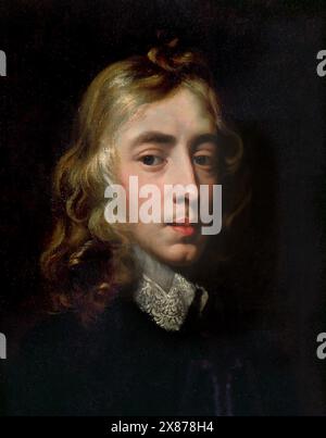 John Milton. Porträt des englischen Dichters John Milton (1608–1674) von Mary Beale oder Peter Lely Stockfoto