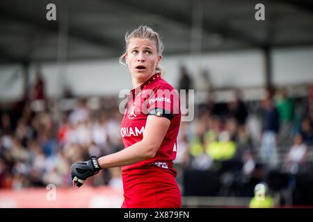 Antwerpen, Belgien. Mai 2024. Die belgische Alix Gerniers reagiert auf ein Hockeyspiel zwischen der belgischen Nationalmannschaft Red Panthers und Indien, das 6/16 in der Gruppenphase der FIH Pro League 2024 am Donnerstag, den 23. Mai 2024, in Antwerpen. BELGA FOTO JASPER JACOBS Credit: Belga News Agency/Alamy Live News Stockfoto