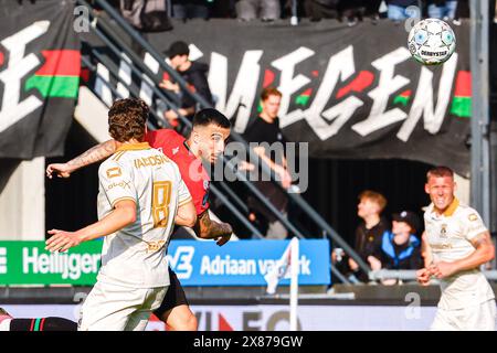 Nijmegen, Niederlande. Mai 2024. NIJMEGEN, NIEDERLANDE - 23. MAI: Evert Linthorst von Go Ahead Eagles kämpft im Halbfinale der European League Play offs zwischen NEC und Go Ahead Eagles am 23. Mai 2024 im Goffertstadion in Nijmegen, Niederlande. (Foto: Broer van den Boom/Orange Pictures) Credit: Orange Pics BV/Alamy Live News Stockfoto