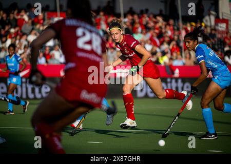 Antwerpen, Belgien. Mai 2024. Die belgische Louise Dewaet wurde während eines Eishockeyspiels zwischen der belgischen Nationalmannschaft Red Panthers und Indien im Spiel 6/16 in der Gruppenphase der FIH Pro League 2024 am Donnerstag, den 23. Mai 2024, in Antwerpen gezeigt. BELGA FOTO JASPER JACOBS Credit: Belga News Agency/Alamy Live News Stockfoto