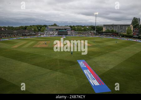 Derby, Großbritannien. Mai 2024. Allgemeine Ansicht des Spiels während der England Women/Pakistan Women 1st Metro Bank ODI Match England vs Pakistan at the Incora County Ground, Derby, United Kingdom, 23. Mai 2024 (Foto: Gareth Evans/News Images) in Derby, United Kingdom am 23.05.2024. (Foto: Gareth Evans/News Images/SIPA USA) Credit: SIPA USA/Alamy Live News Stockfoto