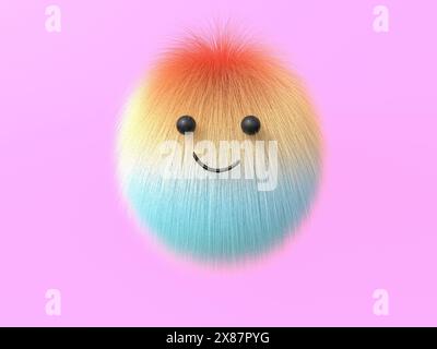 Lächelndes 3D-Emoji in mehreren Farben Stockfoto