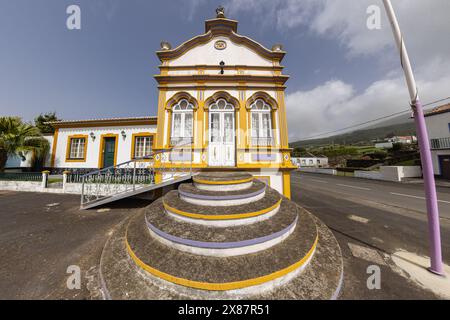 Doze Ribeiras, Terceira, Azoren, Portugal. Tempel des Heiligen Geistes, bekannt als Imperio, in Doze Ribeiras auf der Insel Terceira. Stockfoto