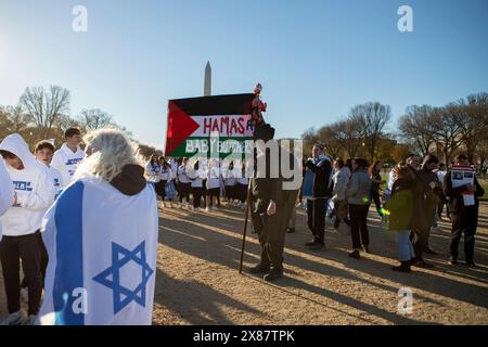 Washington, District of Columbia, USA, 14. November 2023: The March for Israel, eine pro-israelische Demonstration in der National Mall in Washington, D.C. Stockfoto