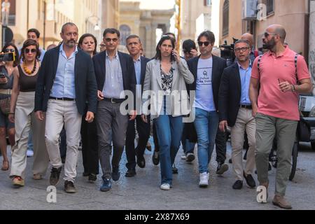 Elly Schlein, Vorsitzender der Demokratischen Partei, in Palermo zum Gedenken an das Massaker von Capaci. Stockfoto