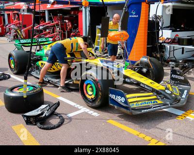 23. Mai 2024, Circuit de Monaco, Monte Carlo, Formel 1 Grand Prix Monaco 2024, im Bild der McLaren-Wagen in den Farben von Ayrton Senna. Stockfoto