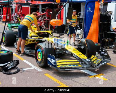 23. Mai 2024, Circuit de Monaco, Monte Carlo, Formel 1 Grand Prix Monaco 2024, im Bild der McLaren-Wagen in den Farben von Ayrton Senna. Stockfoto