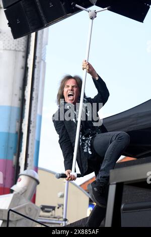 Stockholm, Schweden. Mai 2024. STOCKHOLM 20240523 die schwedische Rockband Europe mit Sänger Joey Tempest tritt am 23. Mai 2024 im Grona Lund in Stockholm auf. Foto: Jessica Gow/TT/Code 10070 Credit: TT News Agency/Alamy Live News Stockfoto