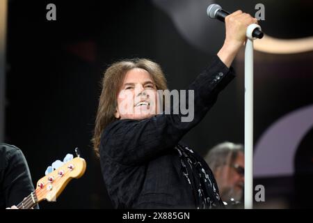 Stockholm, Schweden. Mai 2024. STOCKHOLM 20240523 die schwedische Rockband Europe mit Sänger Joey Tempest tritt am 23. Mai 2024 im Grona Lund in Stockholm auf. Foto: Jessica Gow/TT/Code 10070 Credit: TT News Agency/Alamy Live News Stockfoto