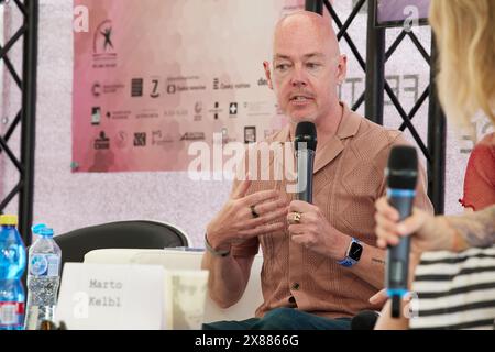 Der irische Schriftsteller John Boyne beim 29. Buch-und Literaturfestival der Prager Buchwelt, das am 23. Mai 202 in Prag beginnt Stockfoto