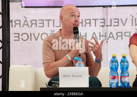 Der irische Schriftsteller John Boyne beim 29. Buch-und Literaturfestival der Prager Buchwelt, das am 23. Mai 202 in Prag beginnt Stockfoto
