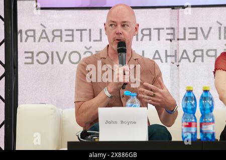 Der irische Schriftsteller John Boyne beim 29. Buch-und Literaturfestival der Prager Buchwelt, das am 23. Mai 202 in Prag beginnt Stockfoto