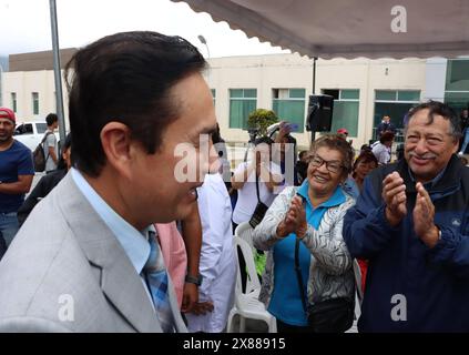 COVID-19-IMPFKAMPAGNE San Antonio de Pichincha, Donnerstag, 23. Mai 2024 Gesundheitsminister Franklin Encalada, hat im Gesundheitszentrum von San Antonio de Pichincha in einem gefährdeten Staat die Impfkampagne gegen den modernen COVID-19-Impfstoff für ältere Menschen, Kinder, Polizei, Gesundheitspersonal unter anderem gestartet. Kinder, Polizei, Gesundheitspersonal unter anderem, im Gesundheitszentrum von San Antonio de Pichincha Fotos Rolando Enriquez API San Antonio Pichincha Ecuador HTH COVID 19 IMPFKAMPAGNE d4ac44780dc0b548fcc7054afd710a14 Copyright: xROLANDOxENRIQUEZx Stockfoto