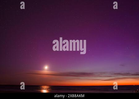 Aurora Borealis über der Ostsee bei Riga und Jurmala in Lettland Stockfoto