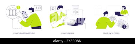 Bußgelder abstrakte Konzeptdarstellungen. Stock Vektor
